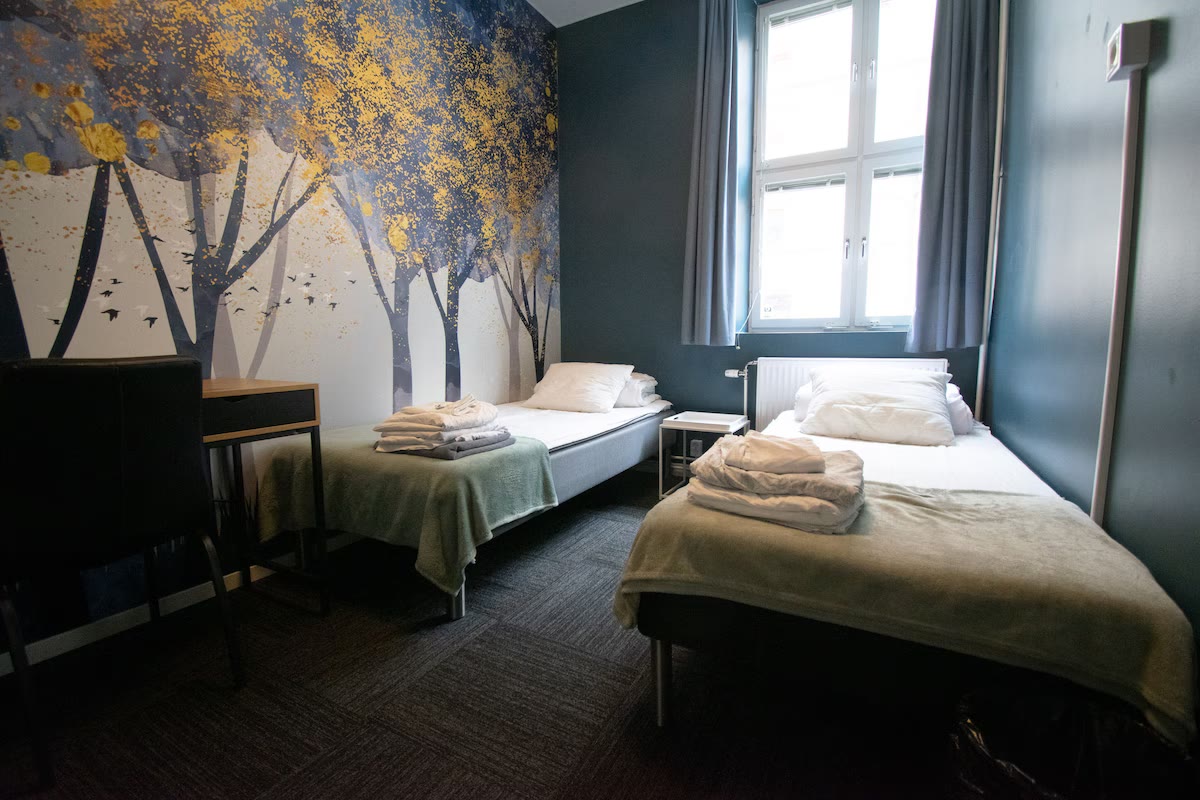 Dubbelrum med två sängar på Mini-Hotel Borås
